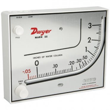 Dwyer Series Mark II, Model 25 Manometer — Draft Gauge