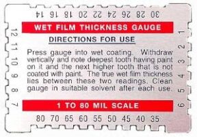 Dual Scale Wet Film Gauge Dual Scale Wet Film Gauge