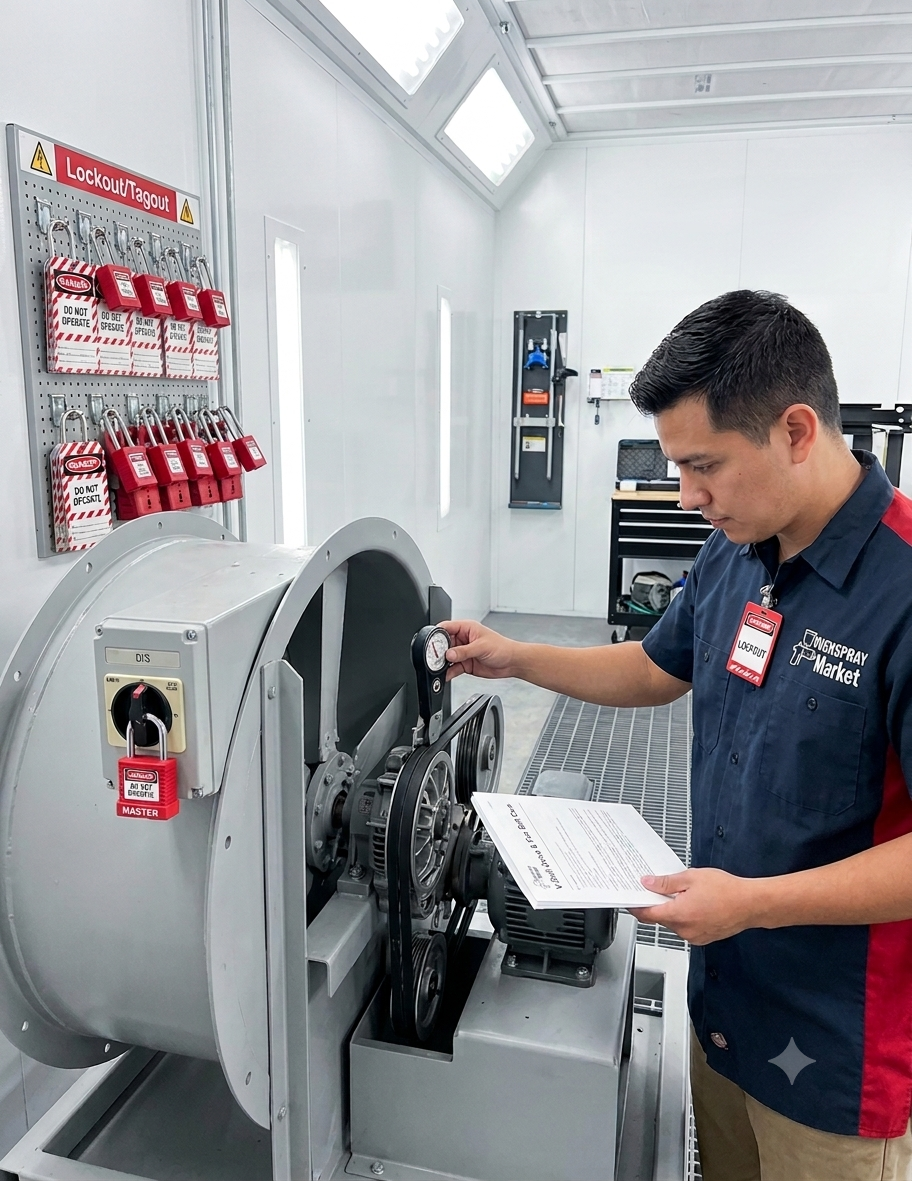 Paint Booth Fan V-Belt Drive Maintenance