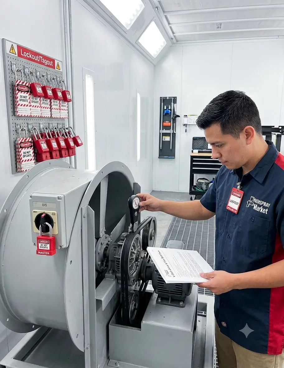 Paint Booth Fan V-Belt Drive Maintenance